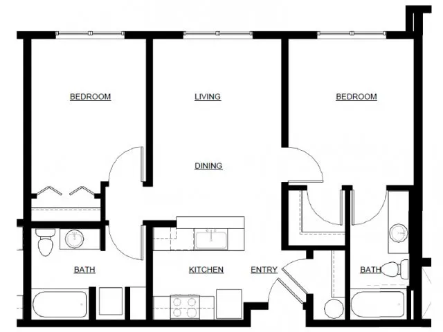 TWO BEDROOM A floor plan